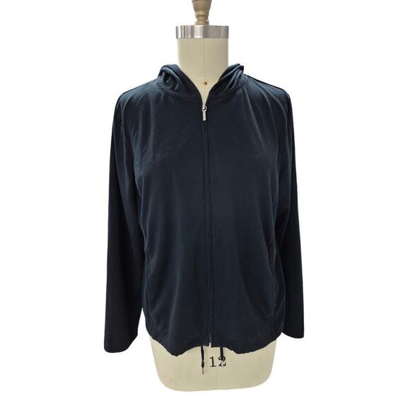 LRL Ralph Lauren Active Cotton Blend Black Jacket Drawstring Waist Sz XL - Picture 1 of 4